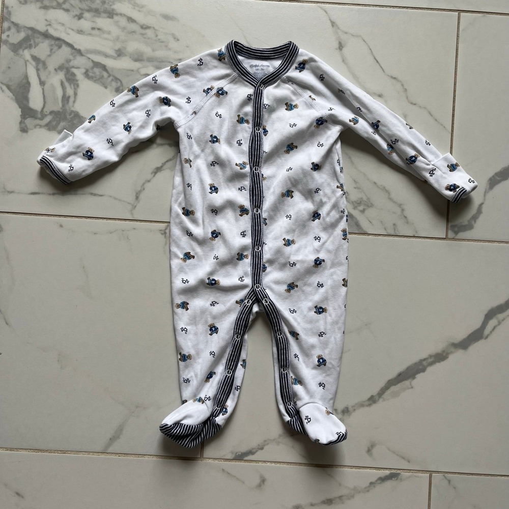 Ralph Lauren Polo Bear snap onesie 6 months